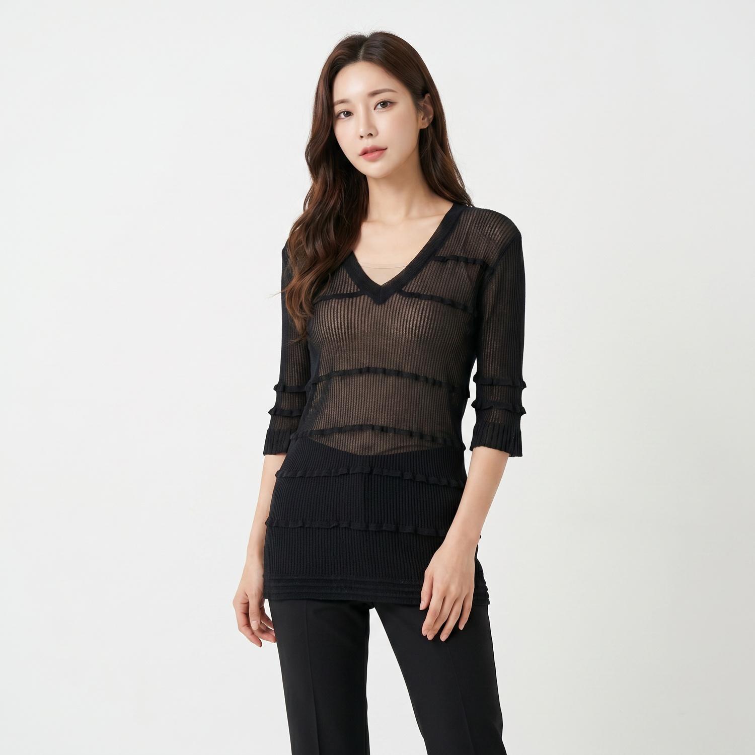 오브제 브이넥니트 1