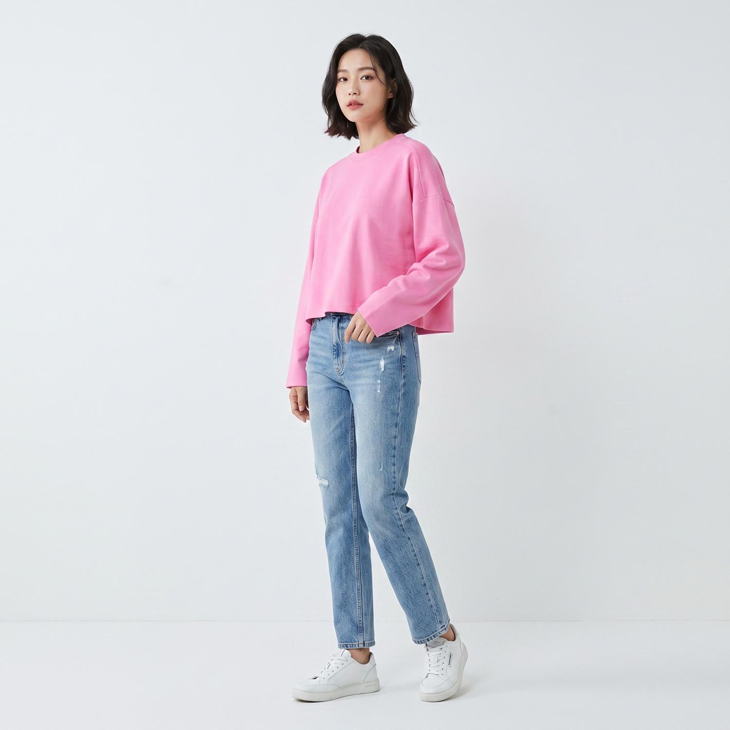 톰보이 긴팔티셔츠 착용컷