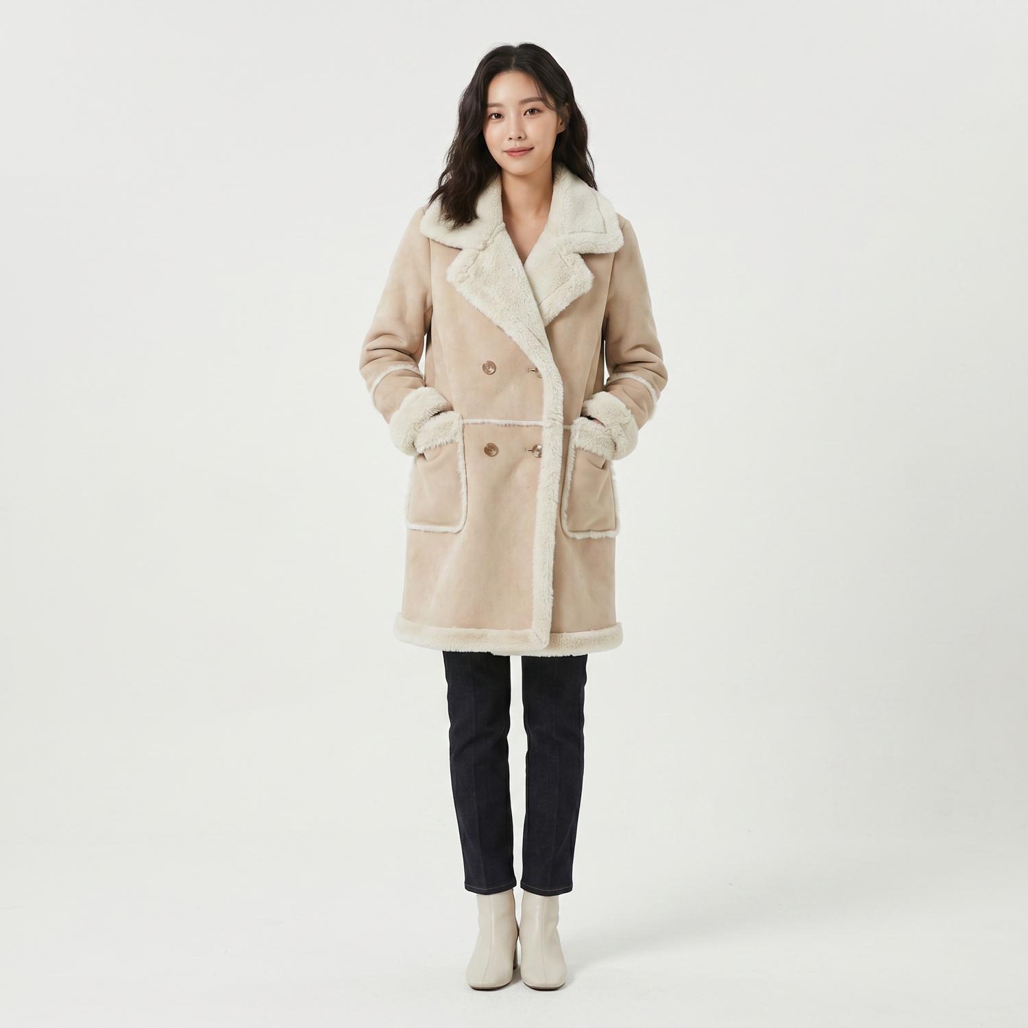 온앤온 무스탕코트 착용컷