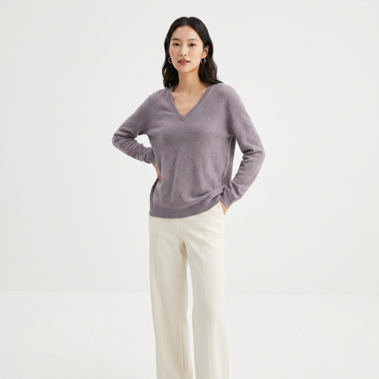 베네통 브이넥니트 착용컷