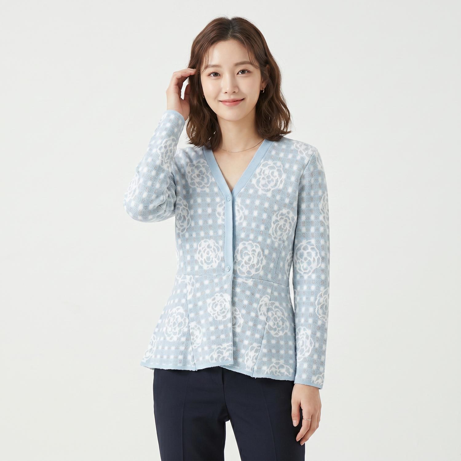 주크 브이넥카디건 착용컷