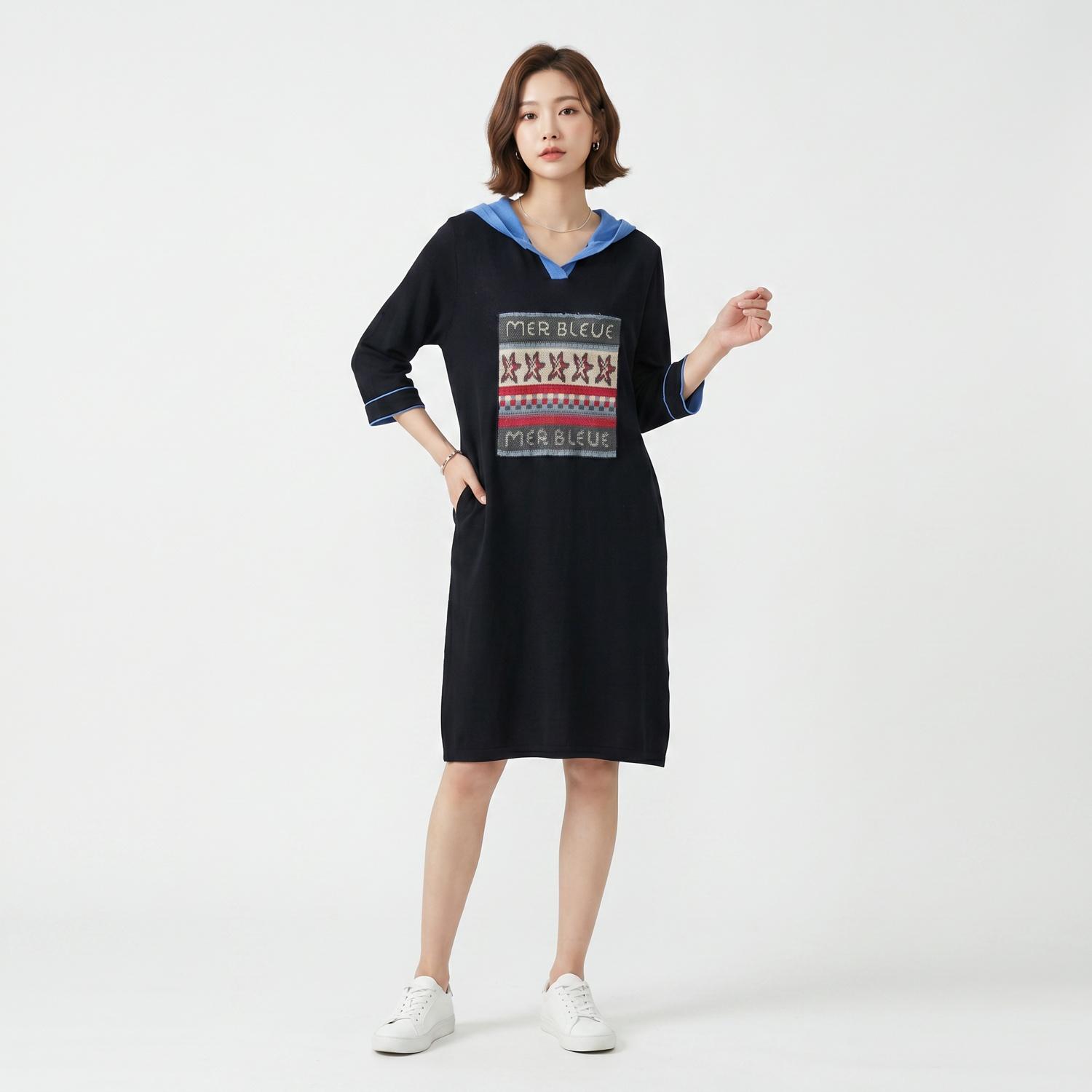 스타일 베네통 미디원피스 착용컷