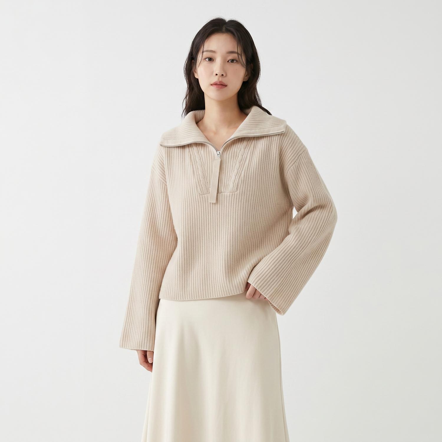지컷 하프집업 착용컷
