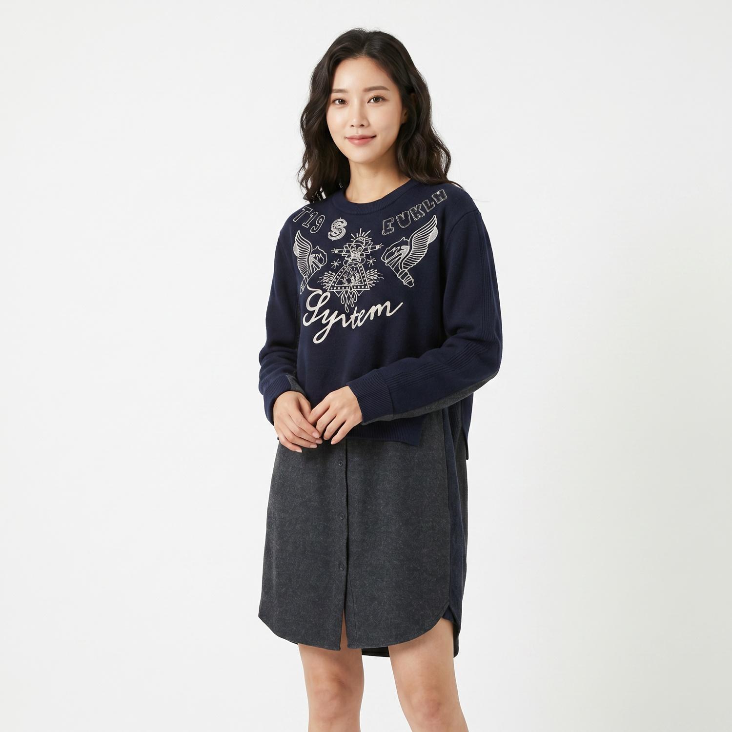 시스템 미디원피스 착용컷