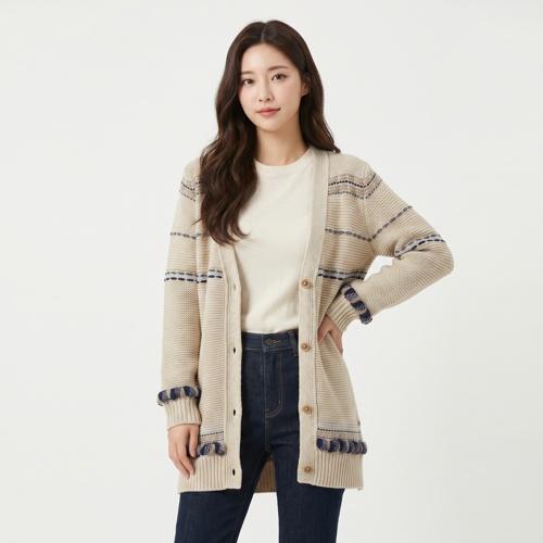써스데이아일랜드 브이넥카디건