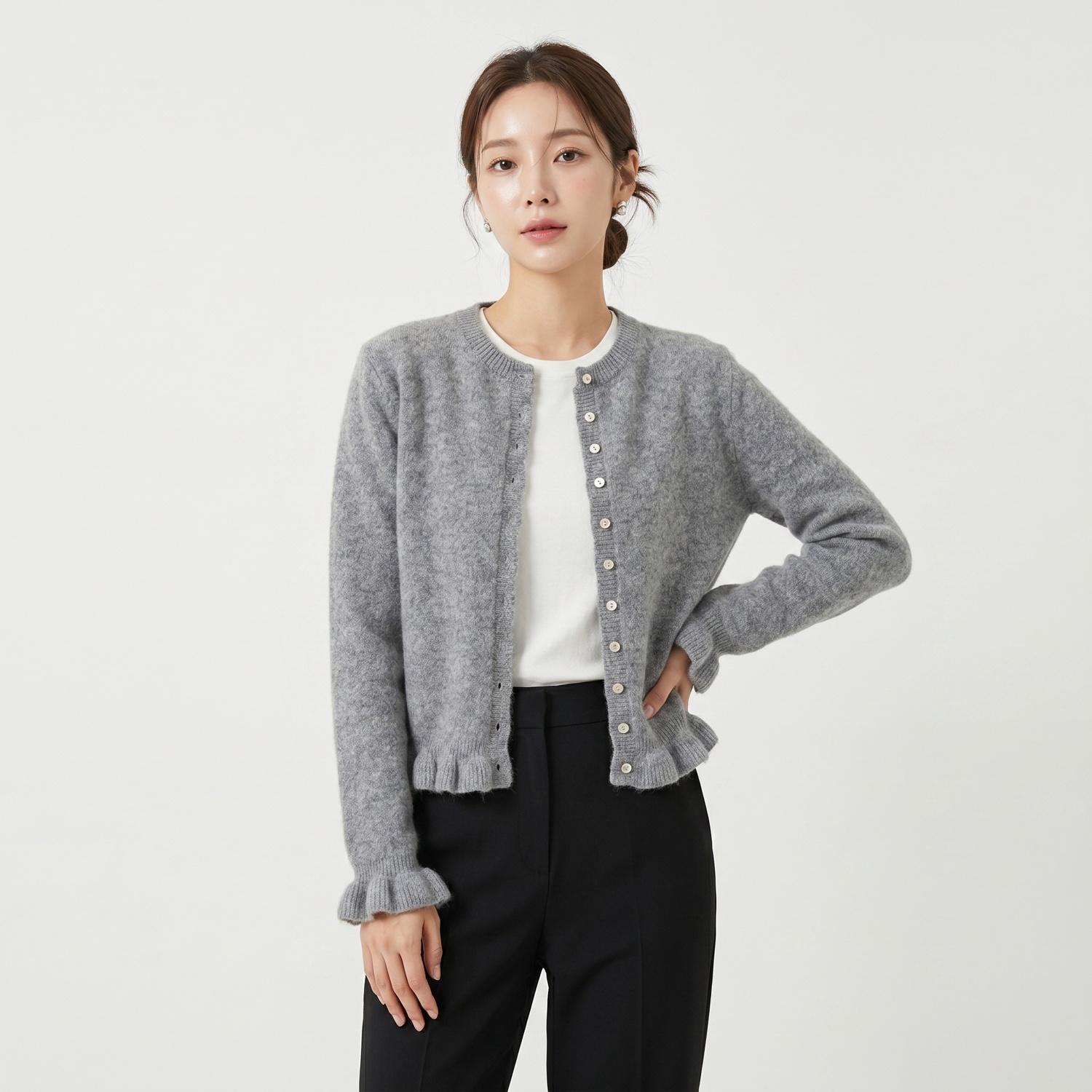 자라 라운드카디건 착용컷