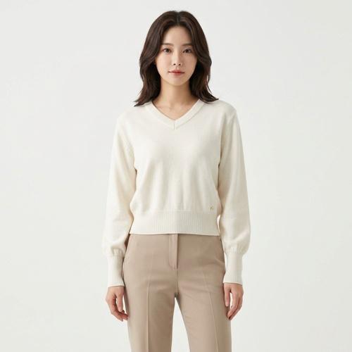 룩캐스트 브이넥니트