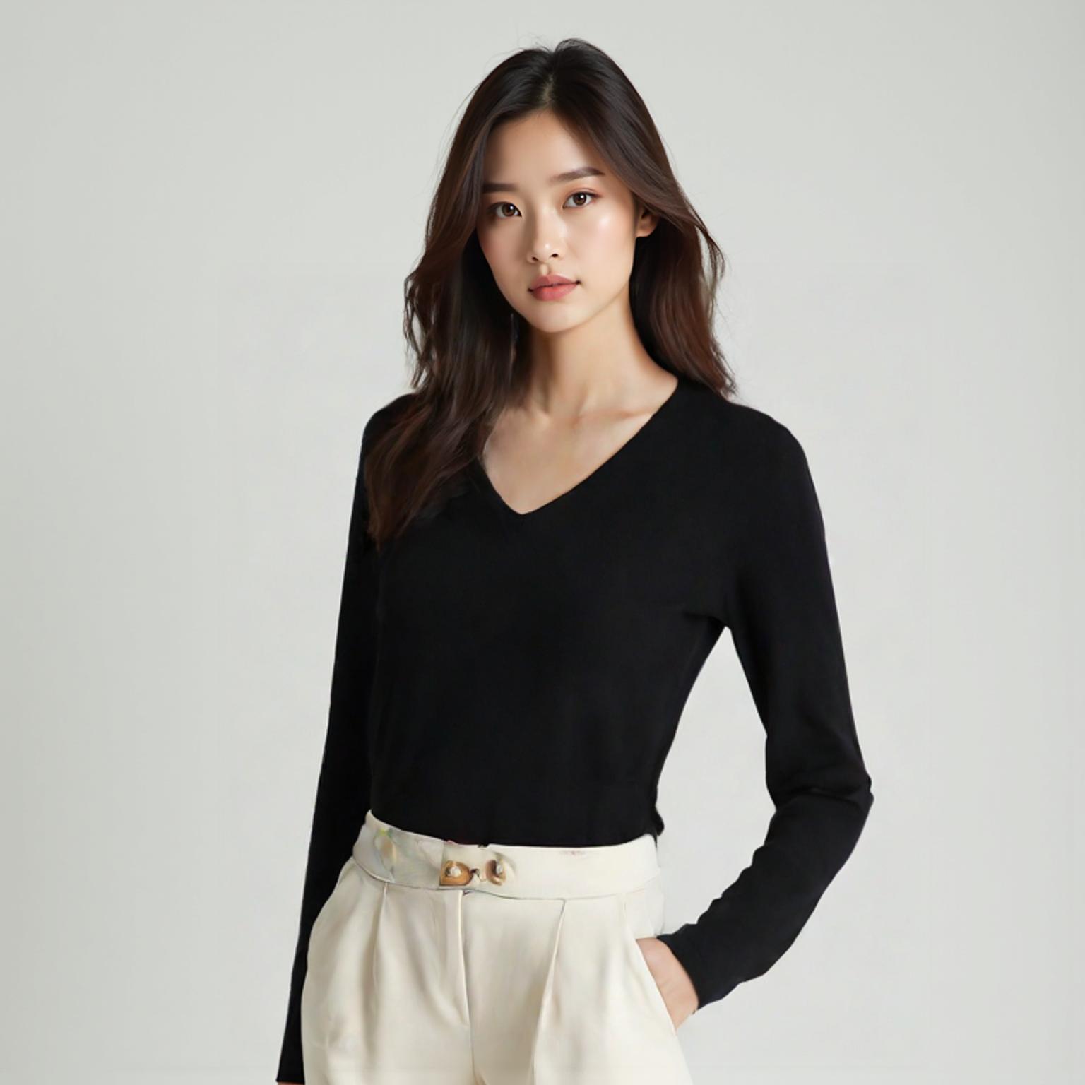 유니클로 앤 르메르 브이넥니트