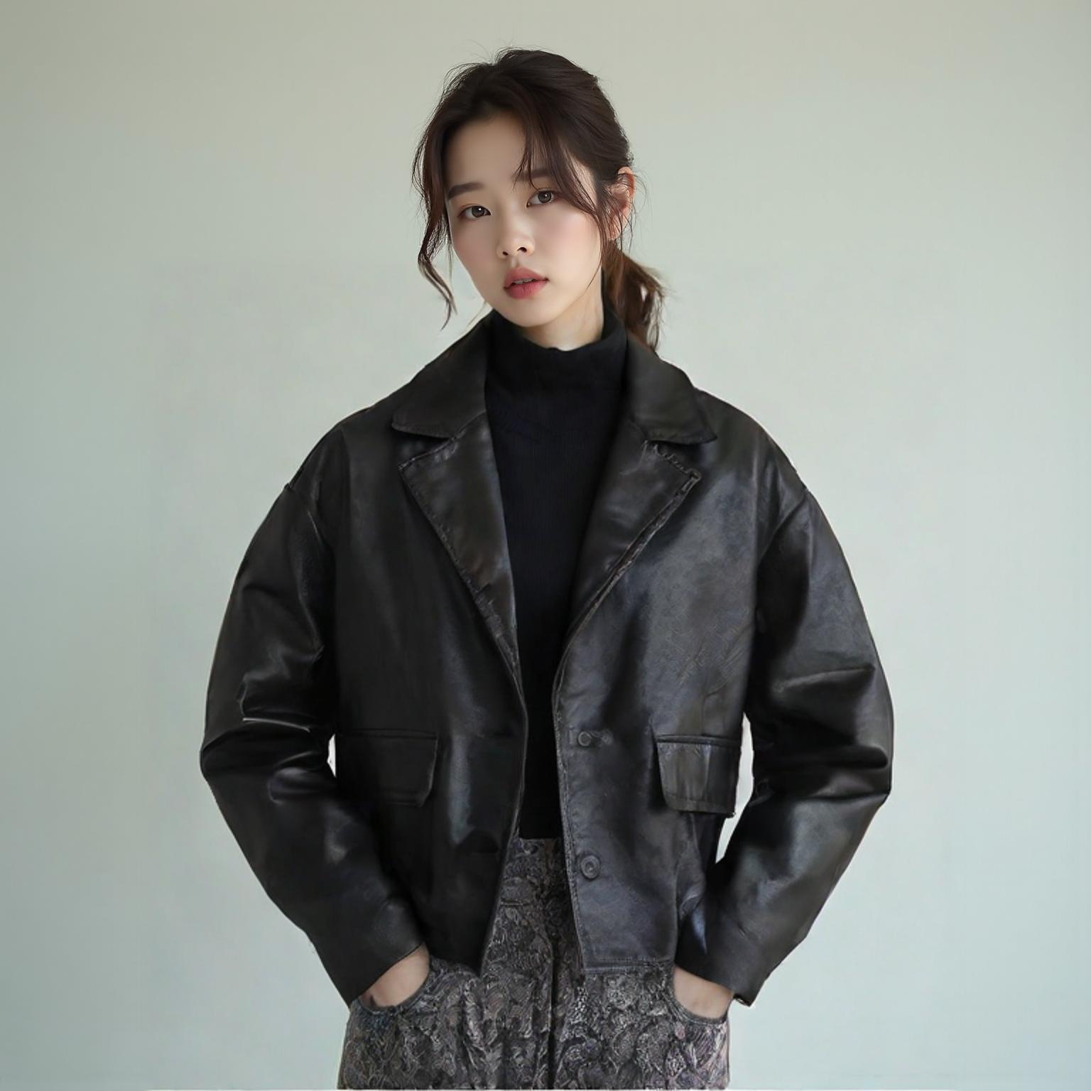 시슬리 가죽재킷