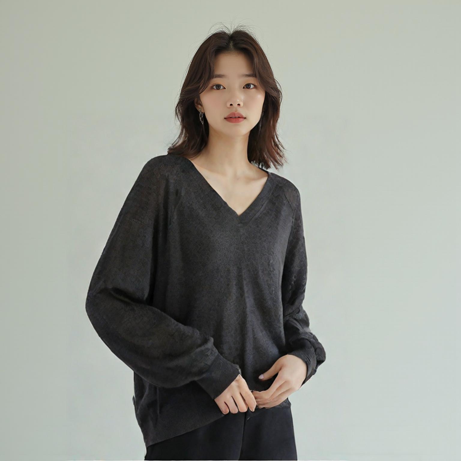 더엣지 브이넥니트