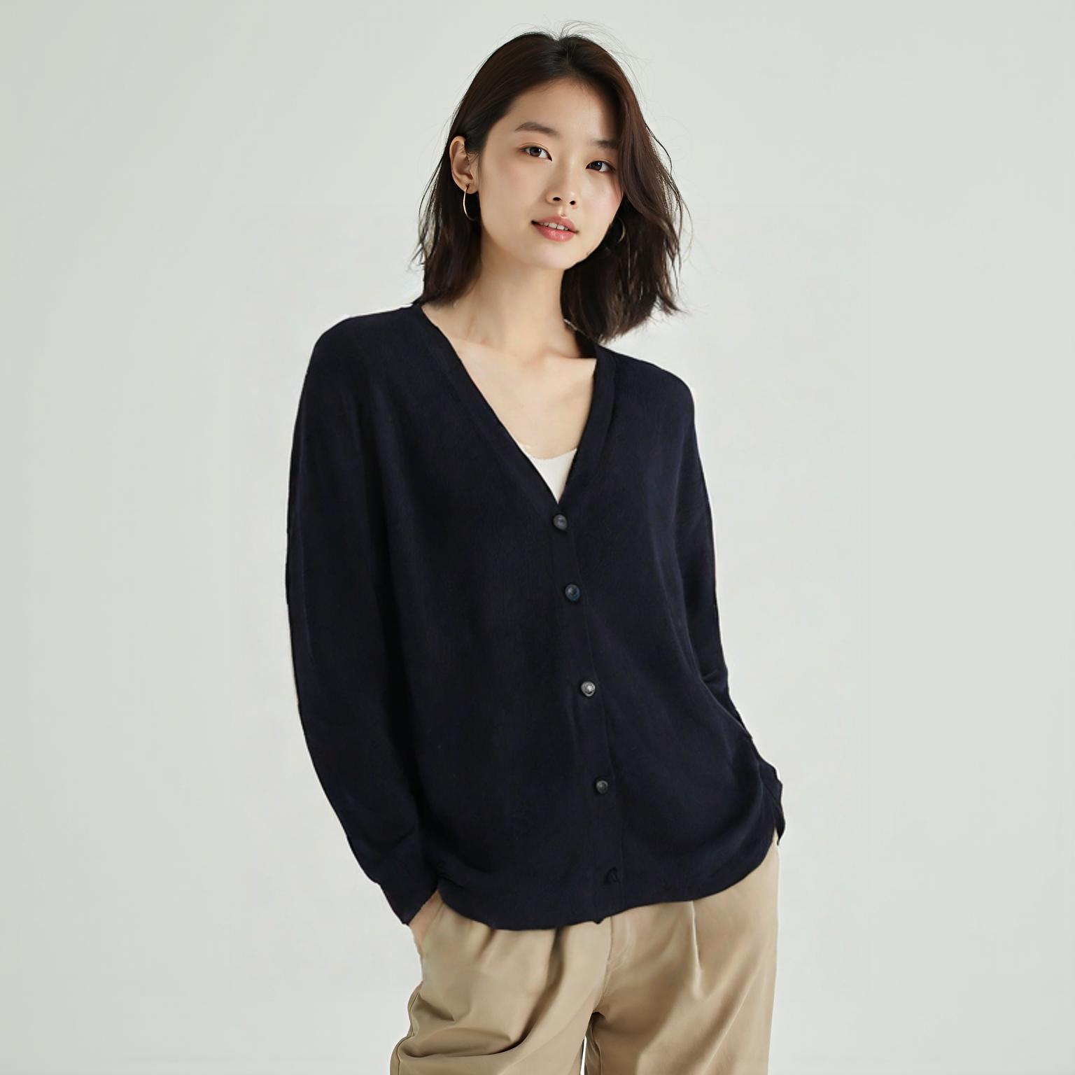 코스 브이넥카디건