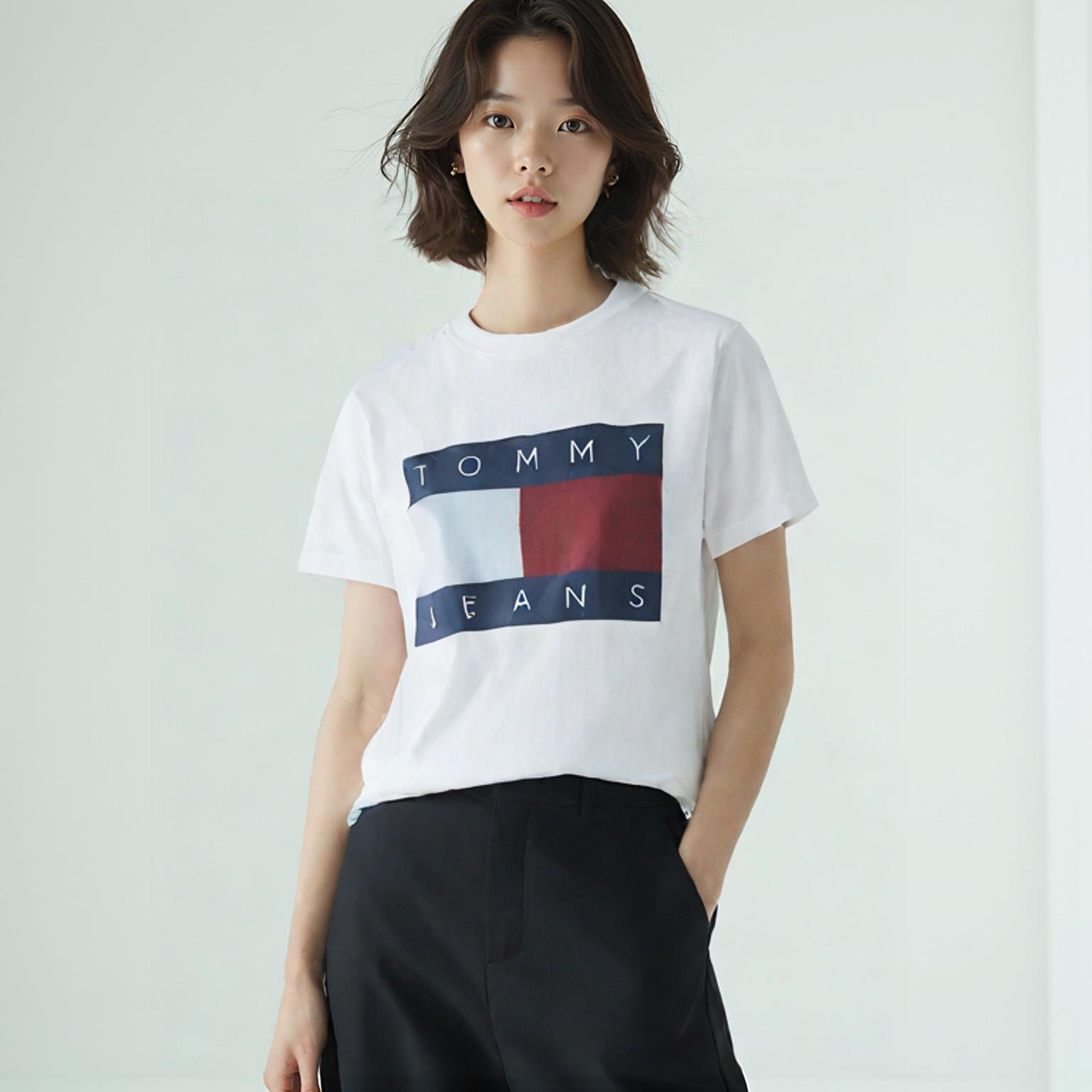 타미 진스 반팔티셔츠