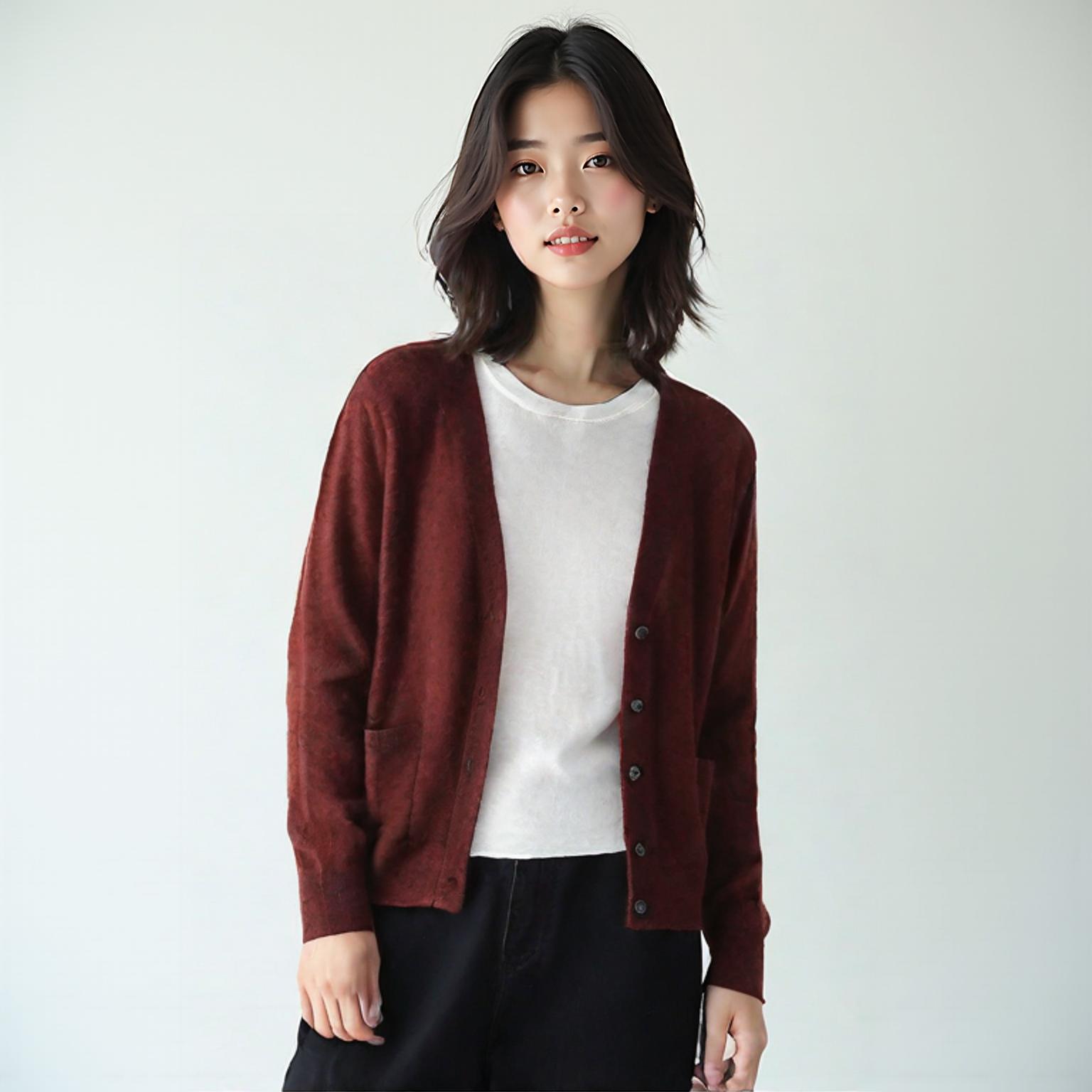지나시스 브이넥카디건