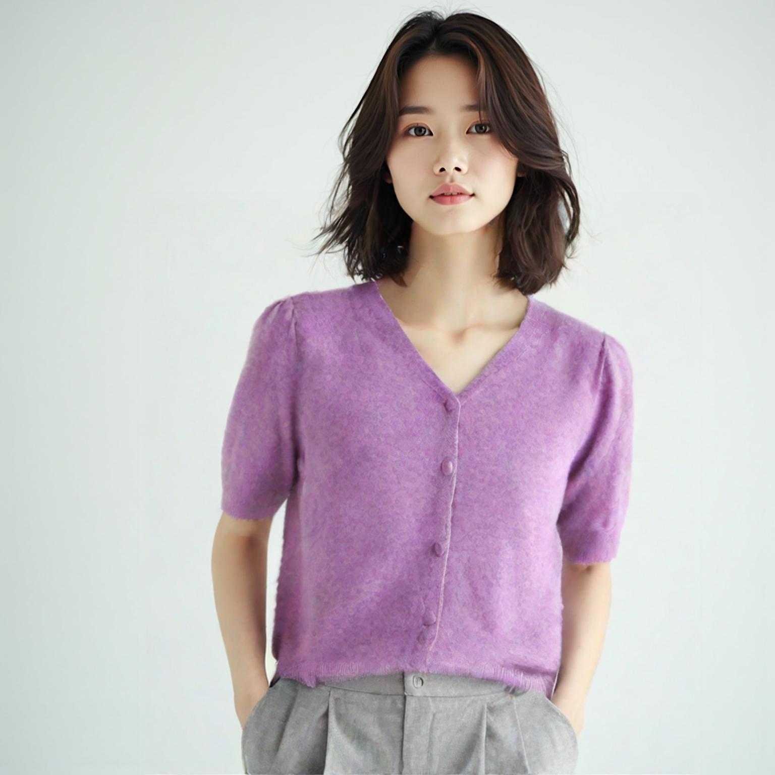 코스 브이넥카디건