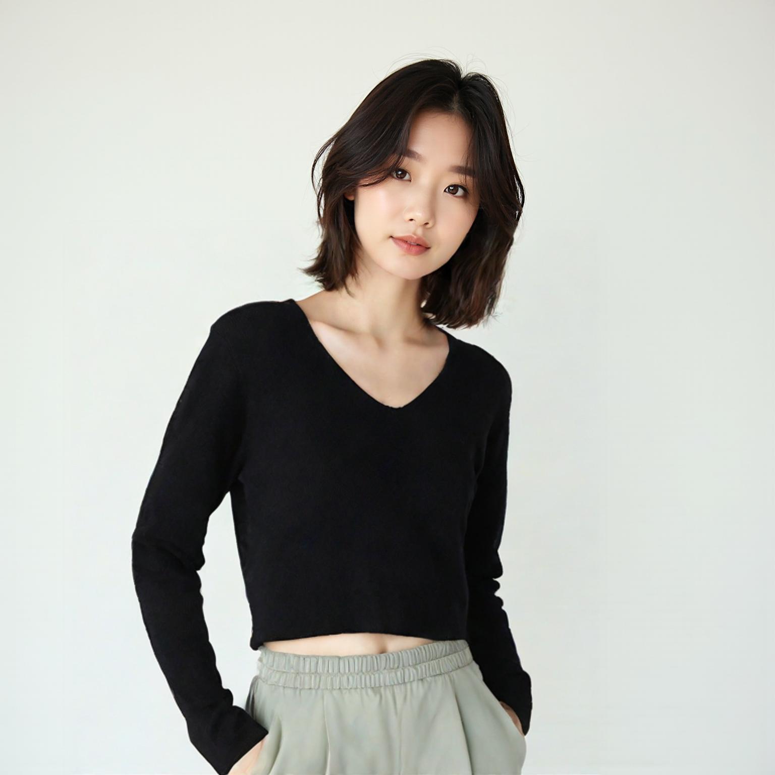 커렌트 브이넥니트