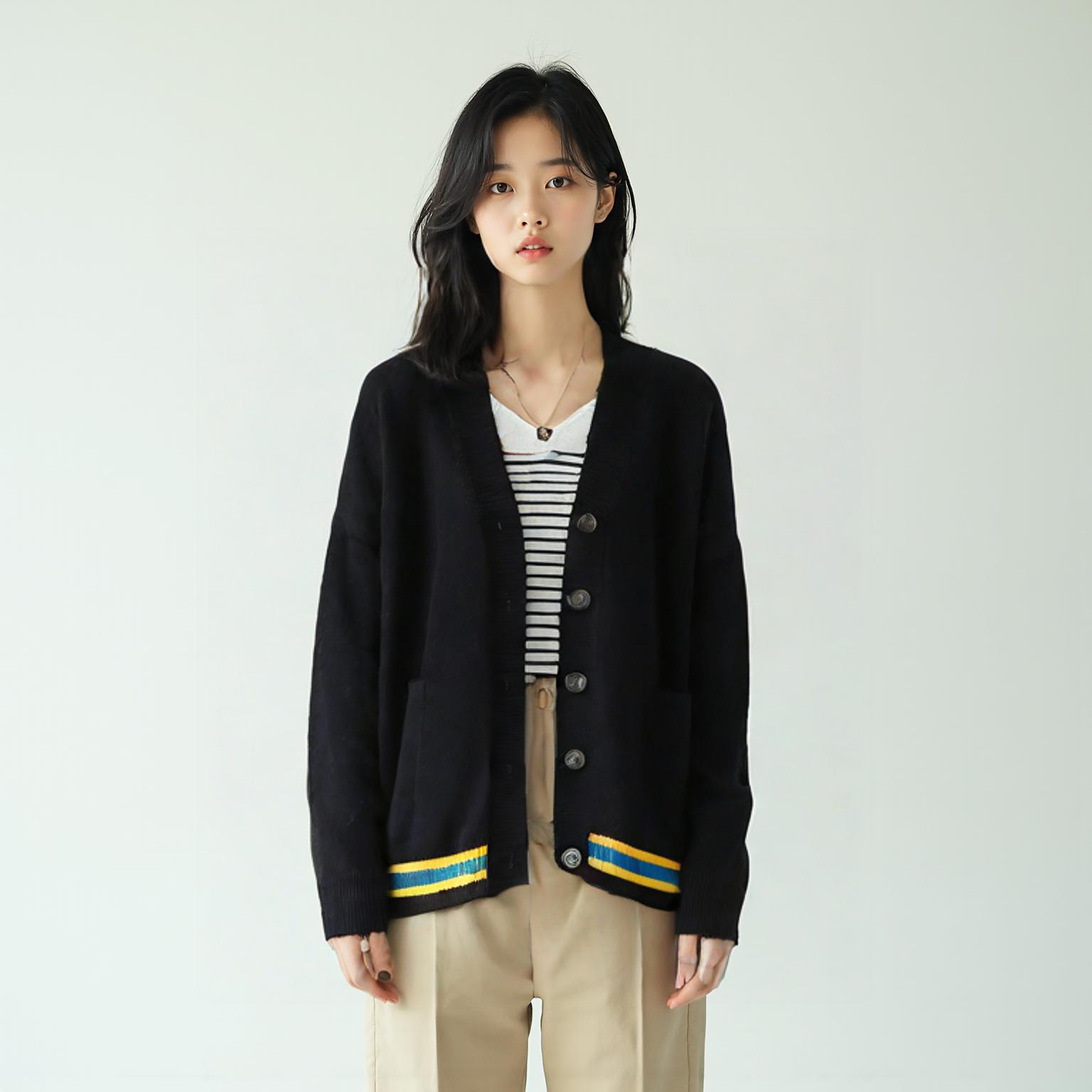 블론드나인 브이넥카디건