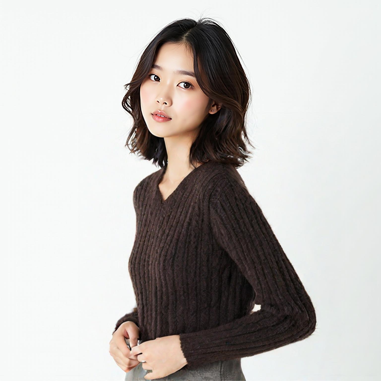 나인 브이넥니트