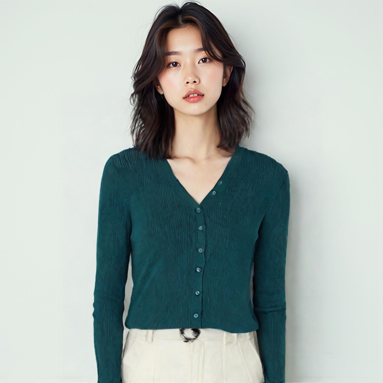 닉앤니콜 브이넥카디건