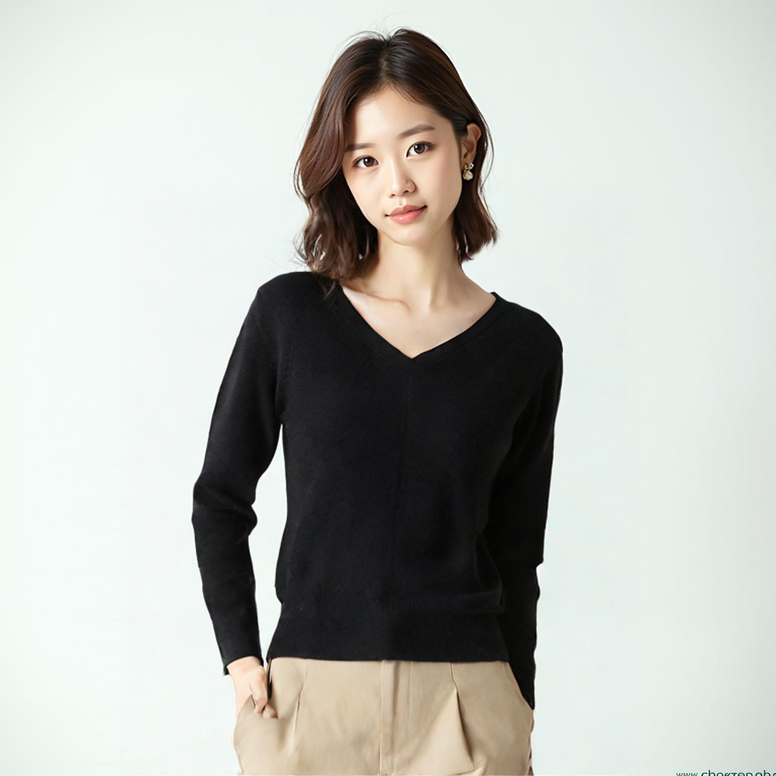 미쏘 브이넥니트