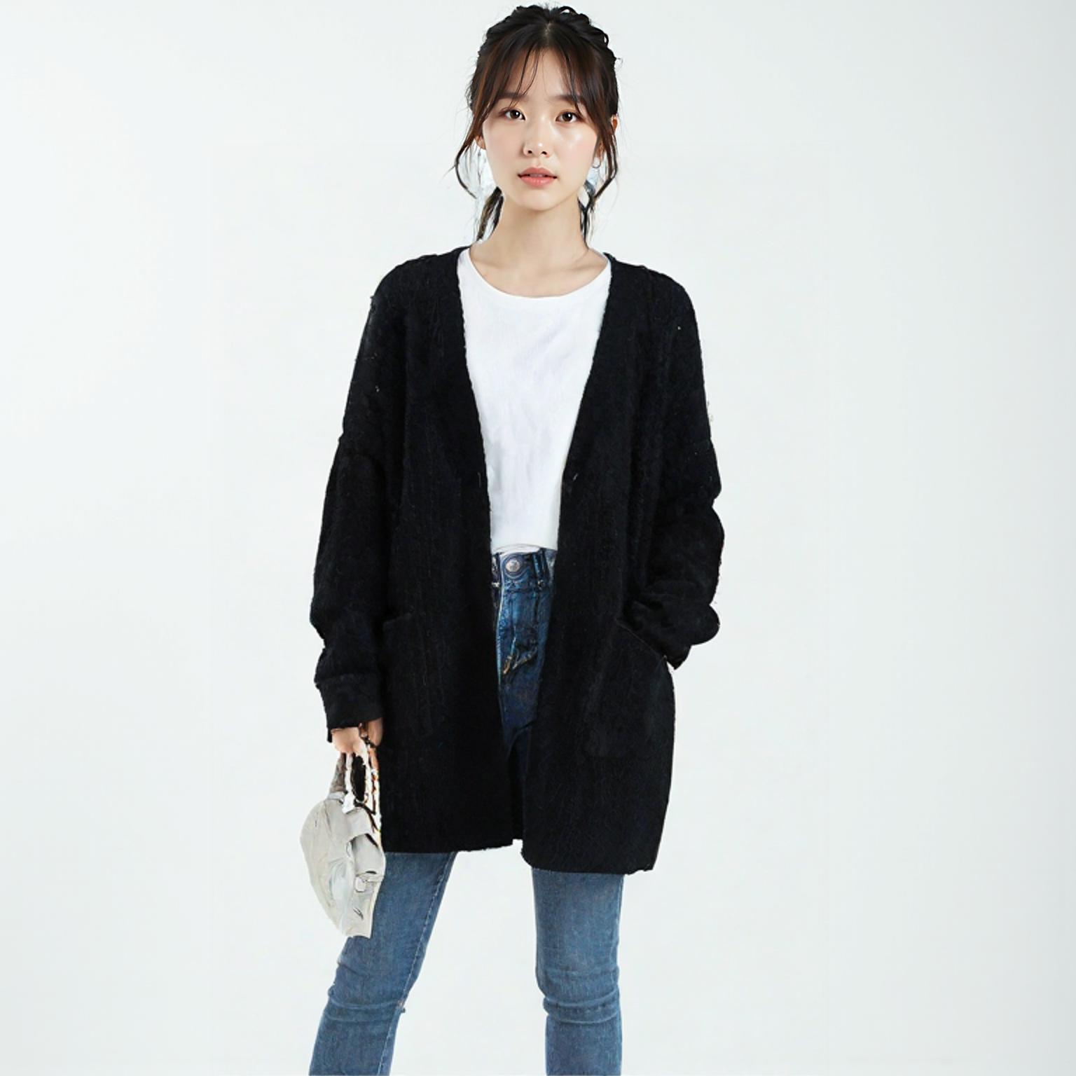 잭앤질 숄카디건