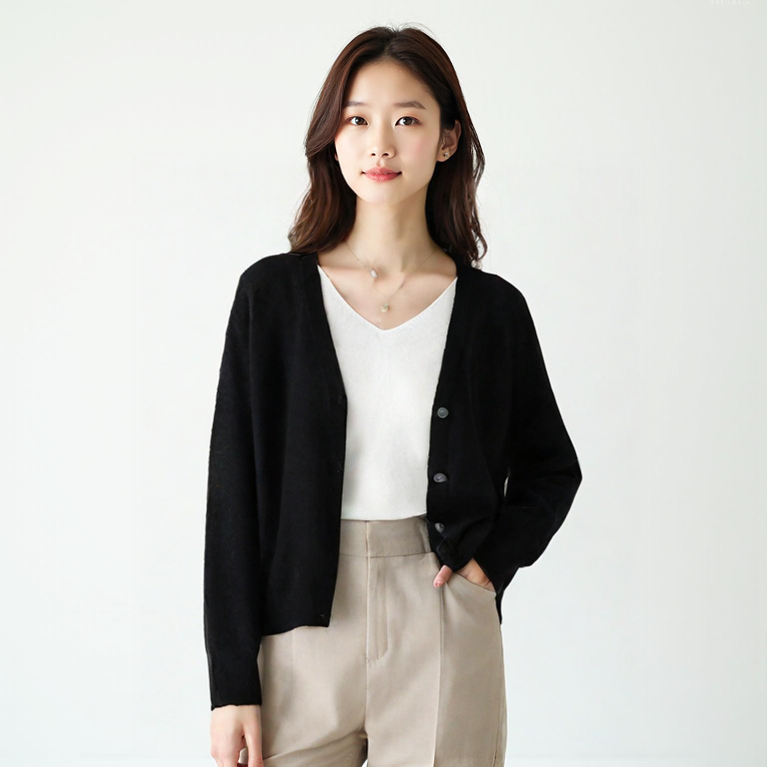 제이 바이 브이넥카디건