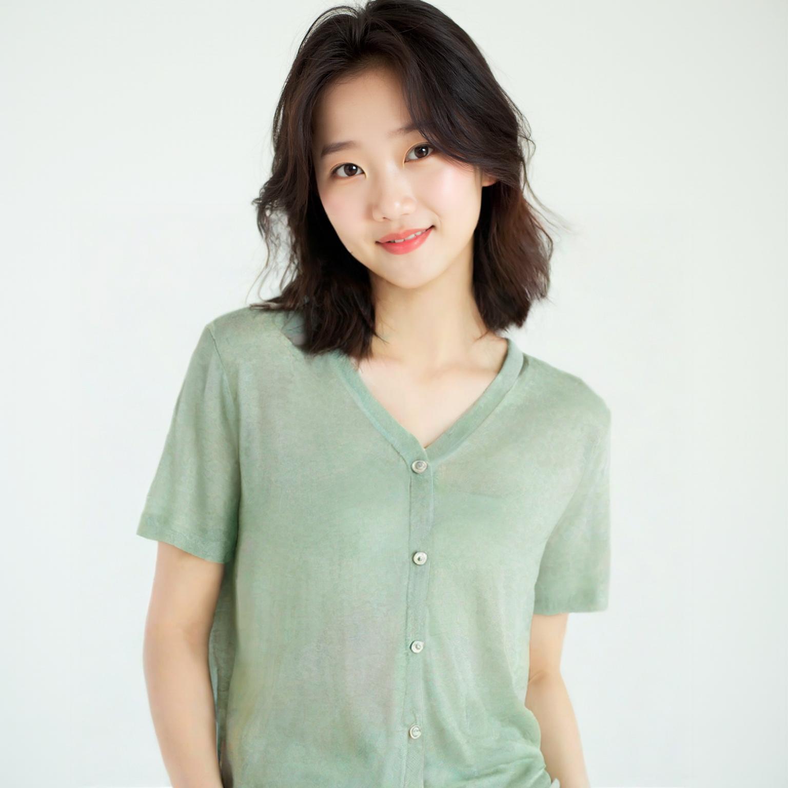 트위 브이넥카디건