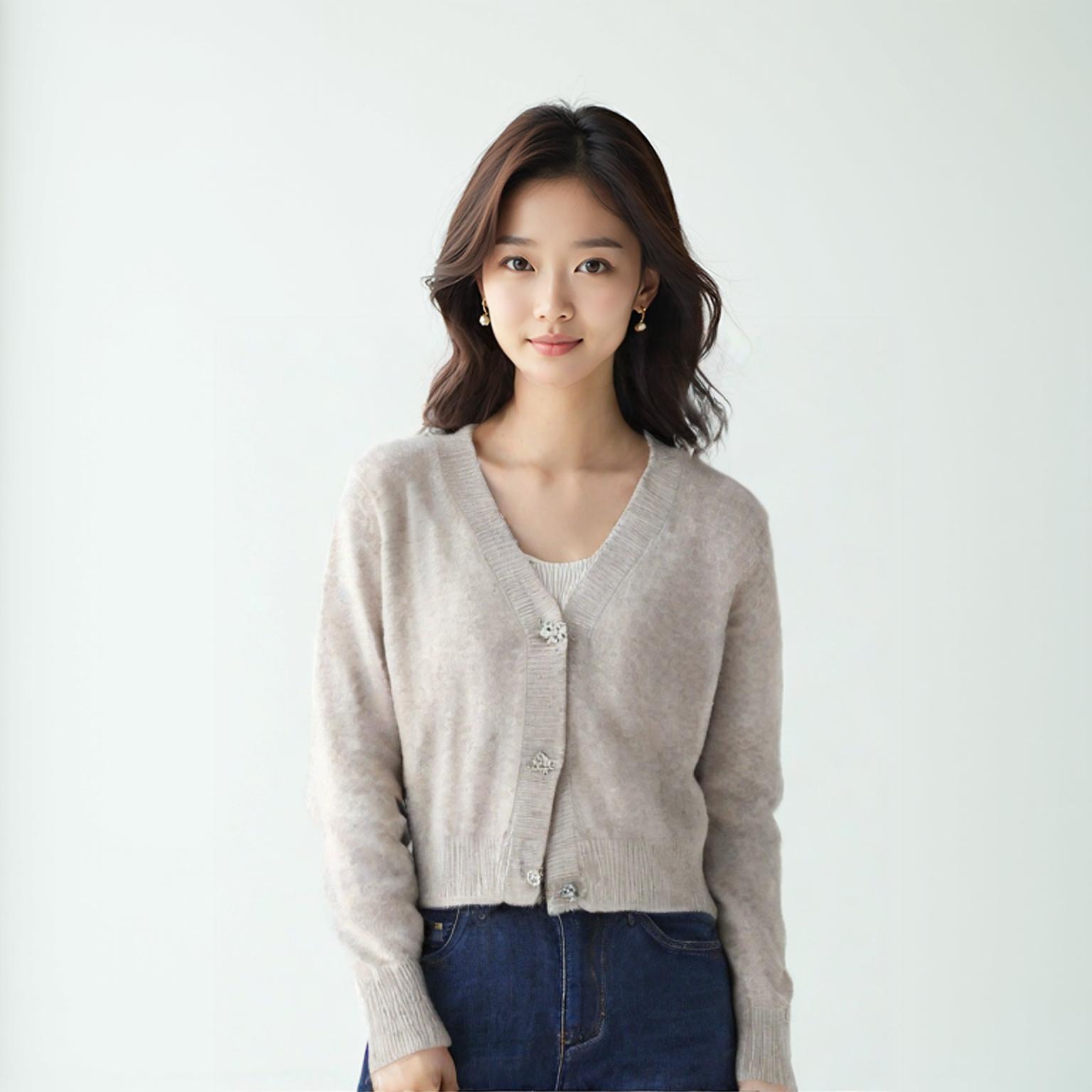 에이치엔엠 브이넥카디건