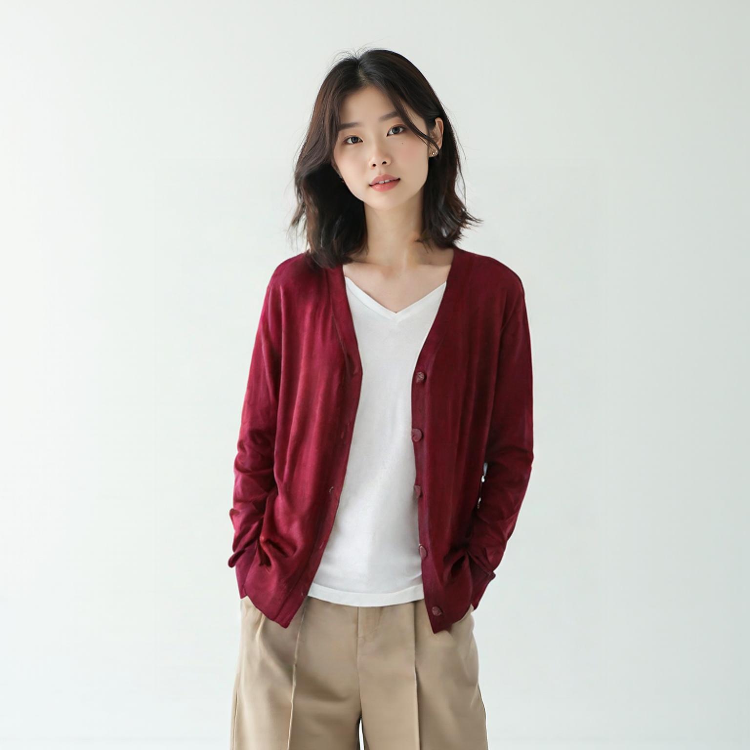 산드로 브이넥카디건