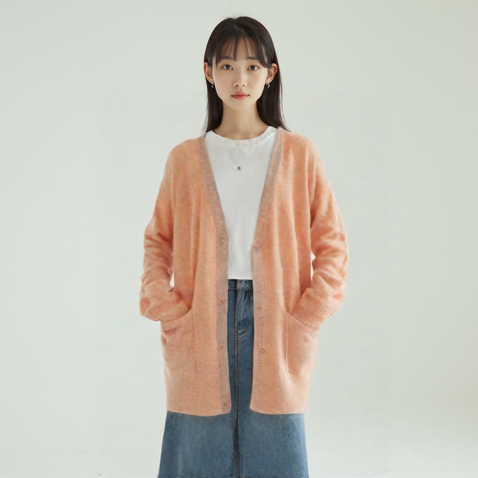 데코 브이넥카디건