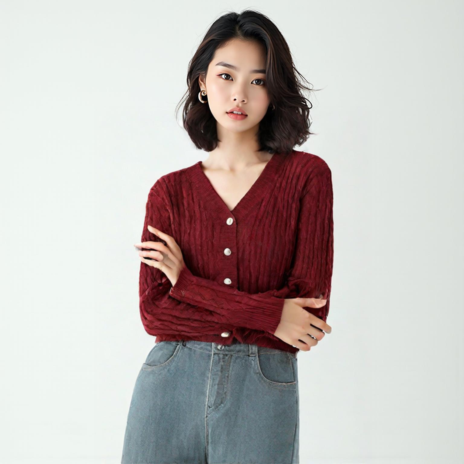 부루앤쥬디 브이넥카디건