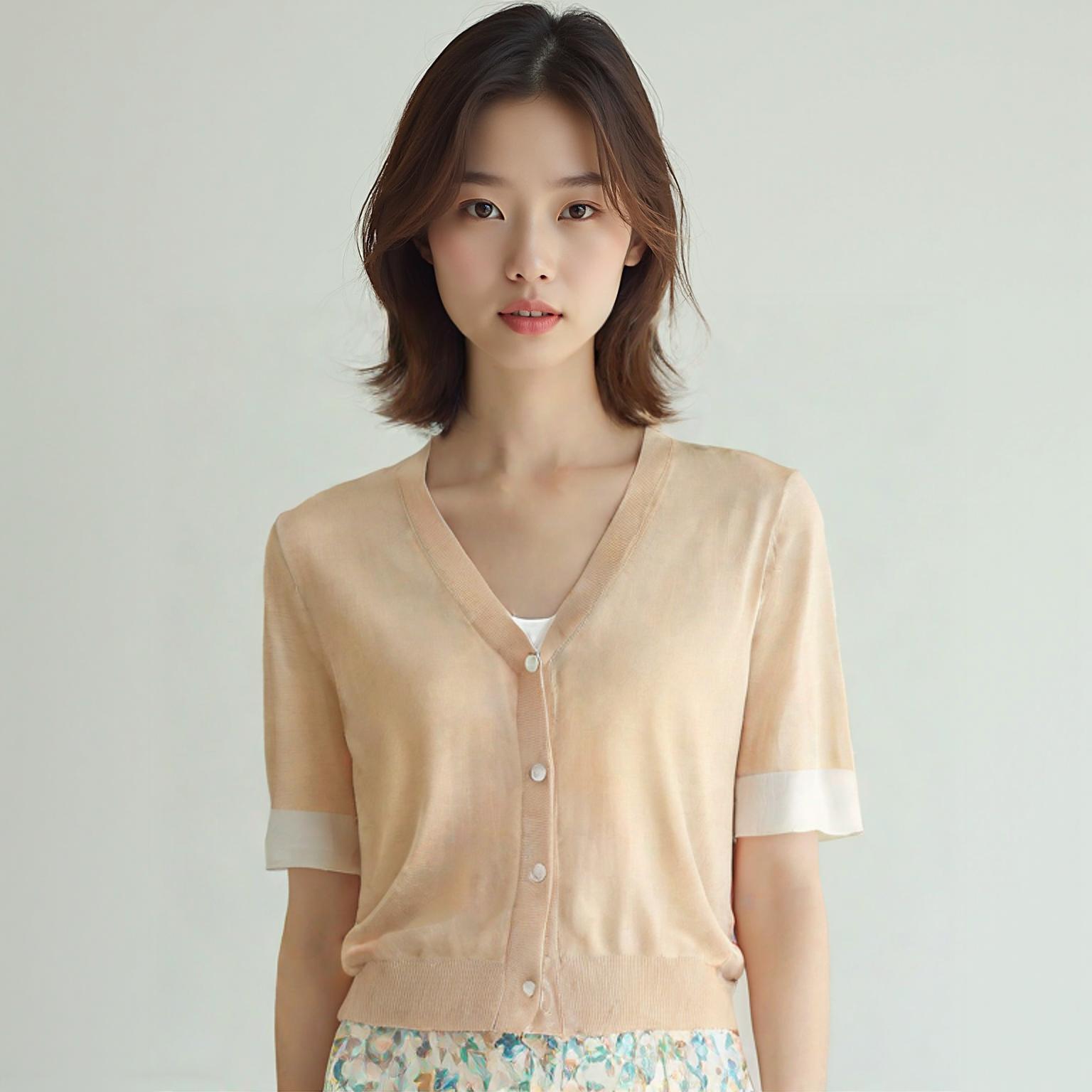 르네제이 브이넥카디건
