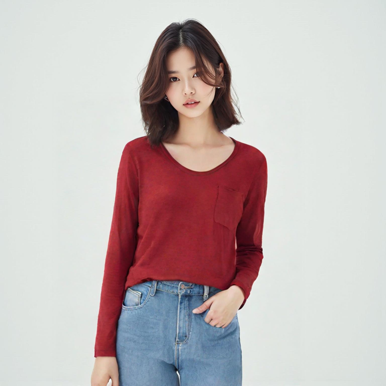 램 브이넥니트