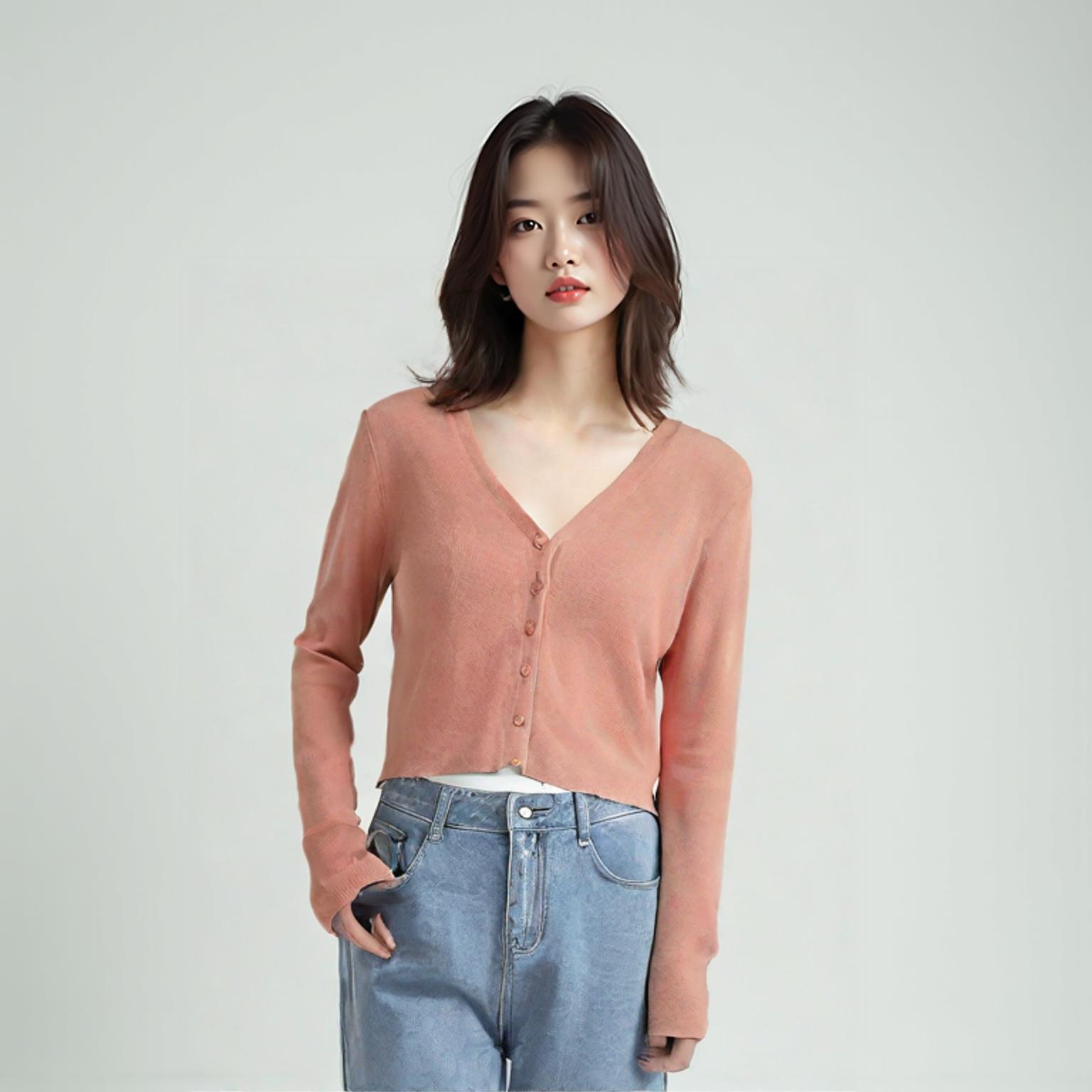 다이애그널 브이넥카디건