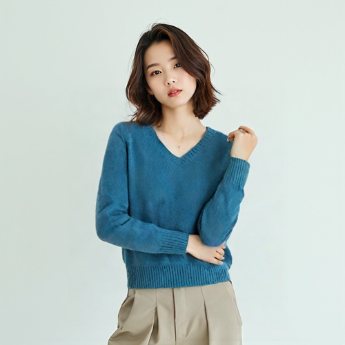 오로 브이넥니트