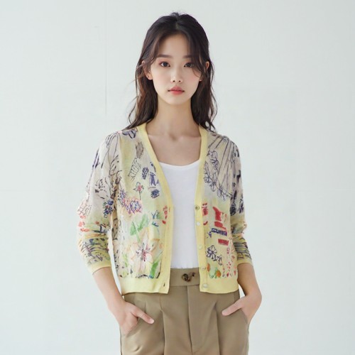 올리브데올리브 브이넥카디건