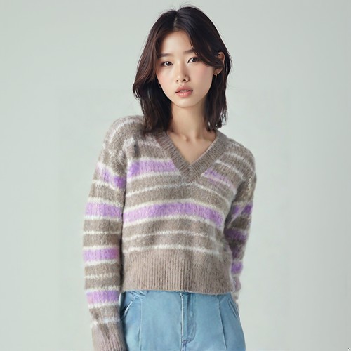 온앤온 브이넥니트
