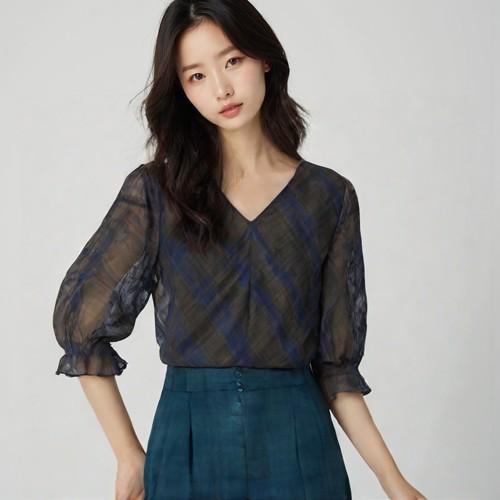 더아이잗컬렉션 블라우스