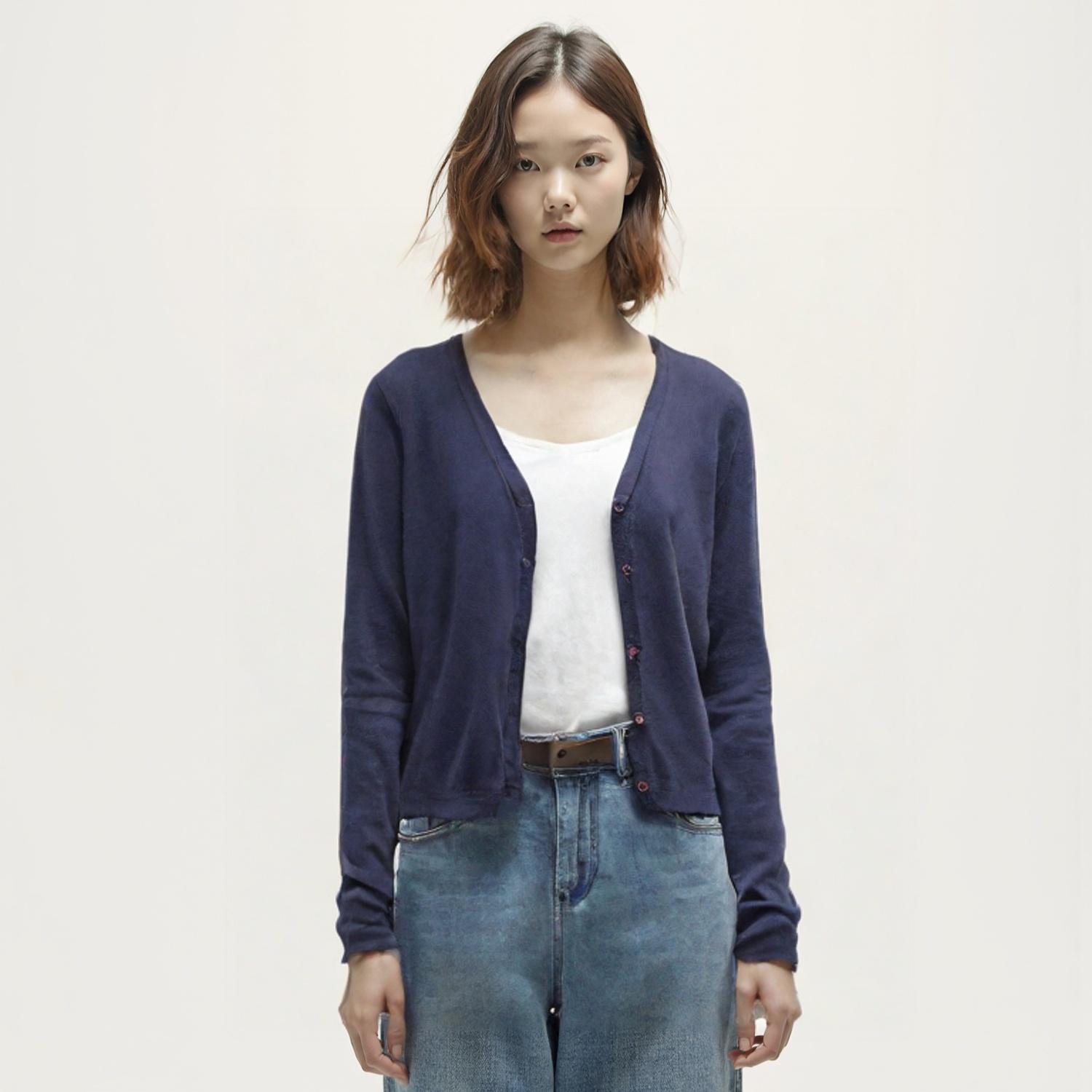 리올그 브이넥카디건 1