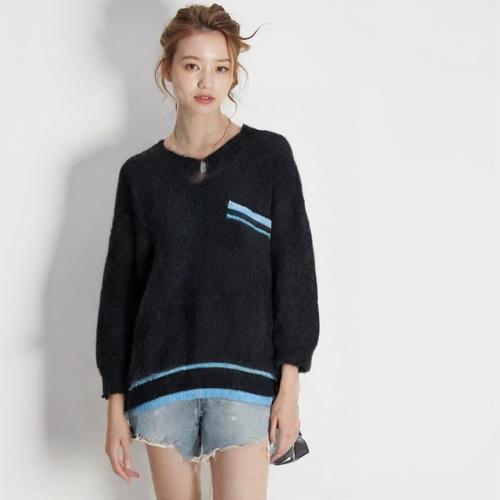 시스템 브이넥니트