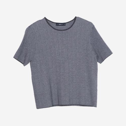 자라 니트 반팔티셔츠